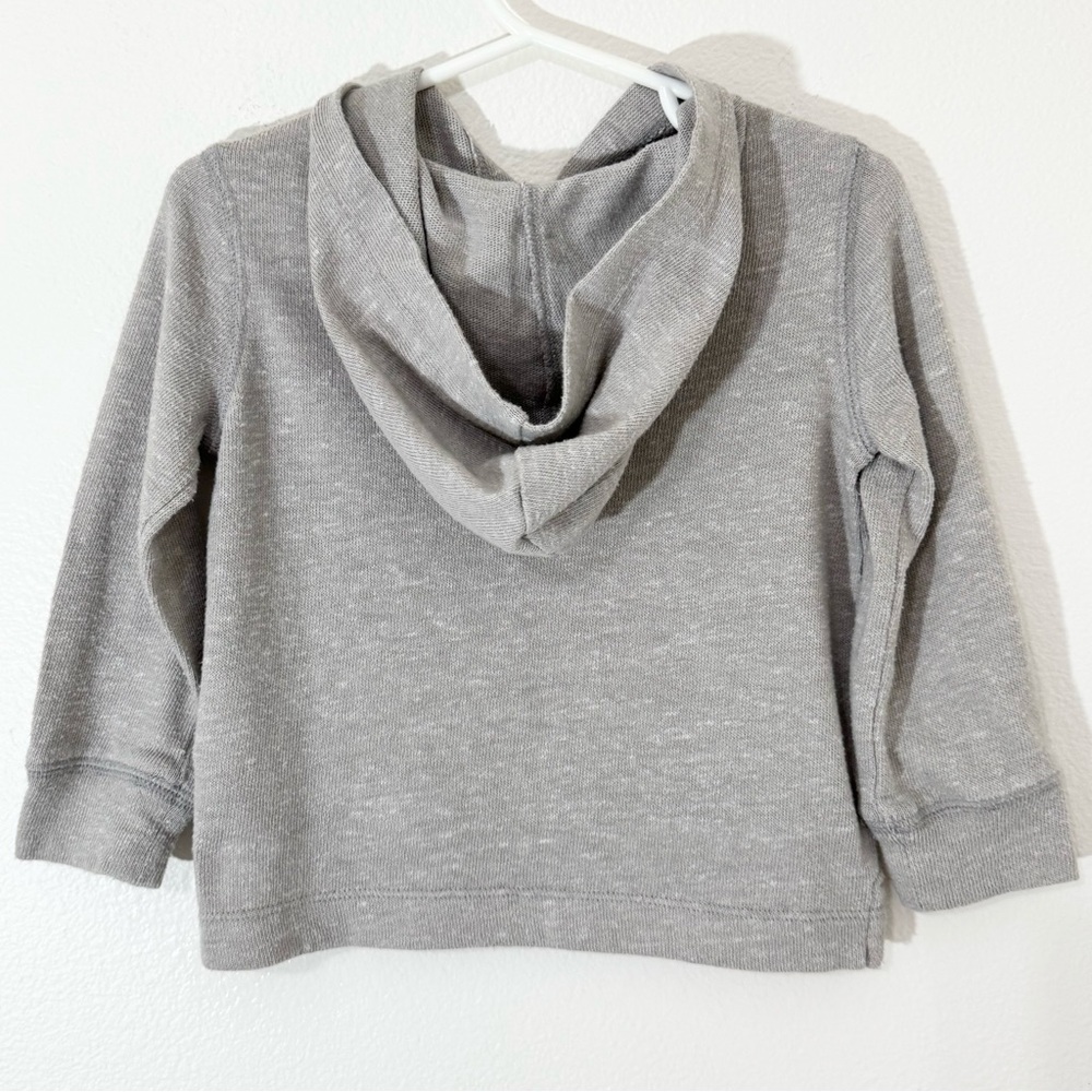BABY GAP • TODDLER BOYS' SILVER LONG SLEEVE SNIT HOODIE - 2T - Picture 7 of 9